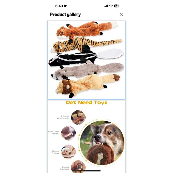 Squeaky No Stuffing 5-piece Dog Toy set. New! - Picture 2 of 5